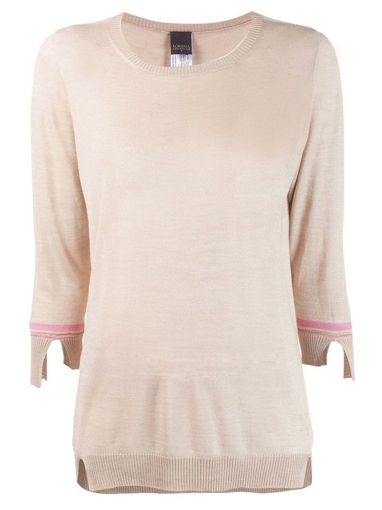 Lorena Antoniazzi 3/4 sleeves pullover - Neutrals