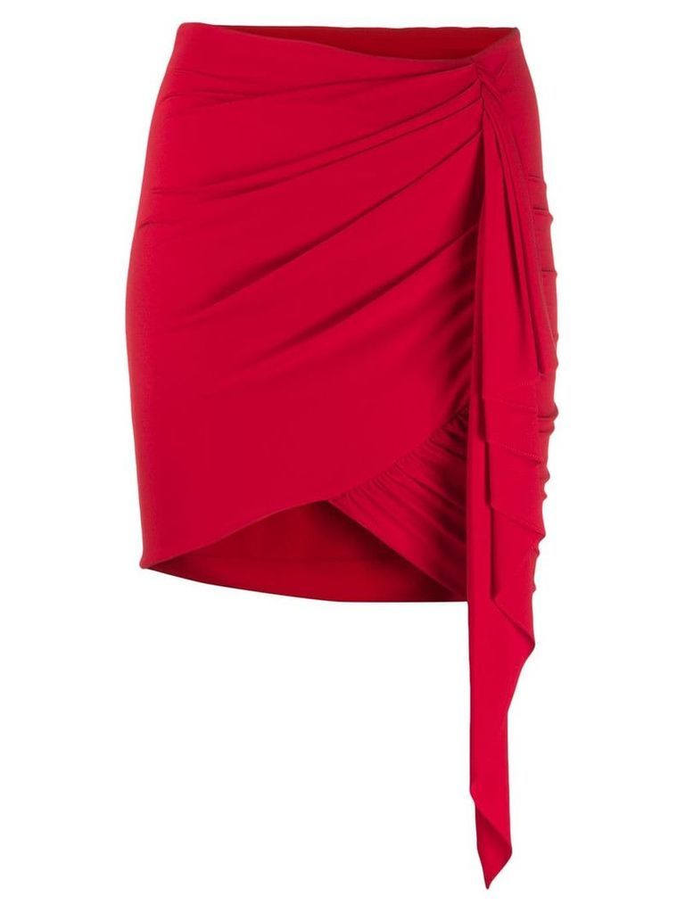 Alexandre Vauthier asymmetric drape skirt - Red