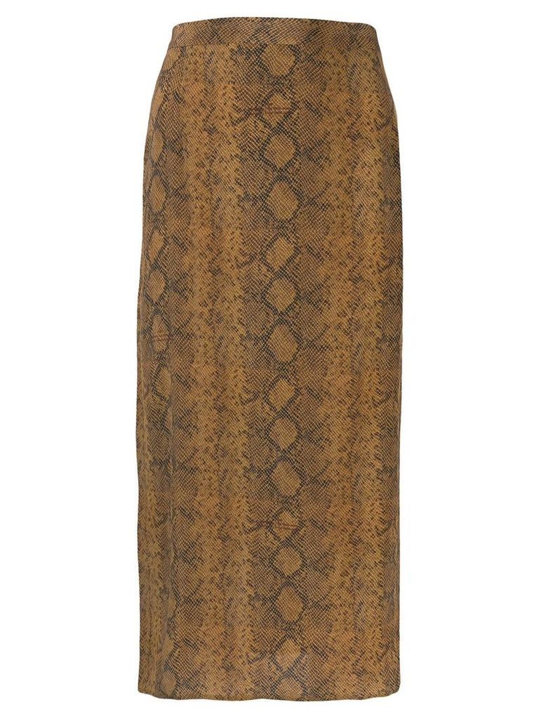 Rokh snakeskin print skirt - Brown