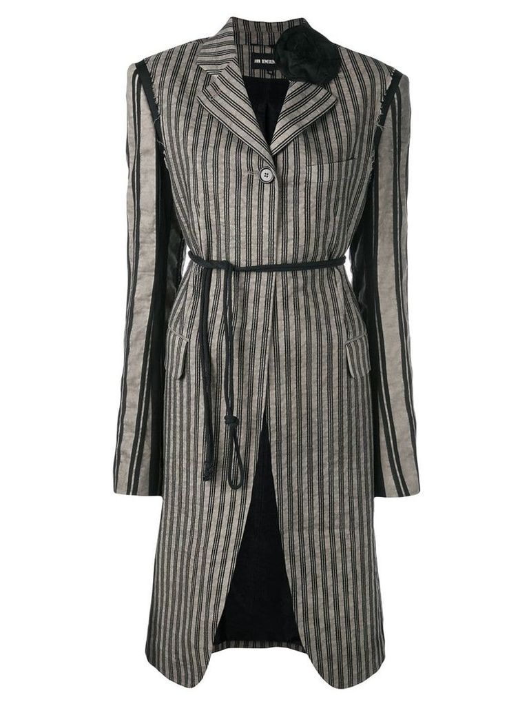 Ann Demeulemeester striped coat - Grey