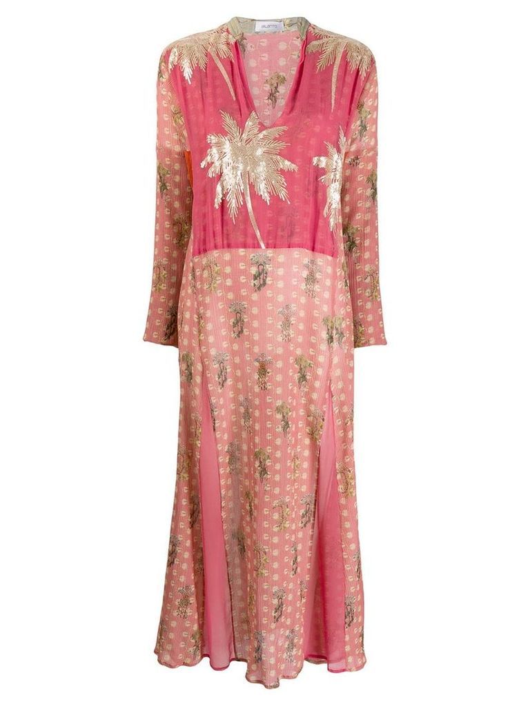 Ailanto embellished palm tree dress - PINK