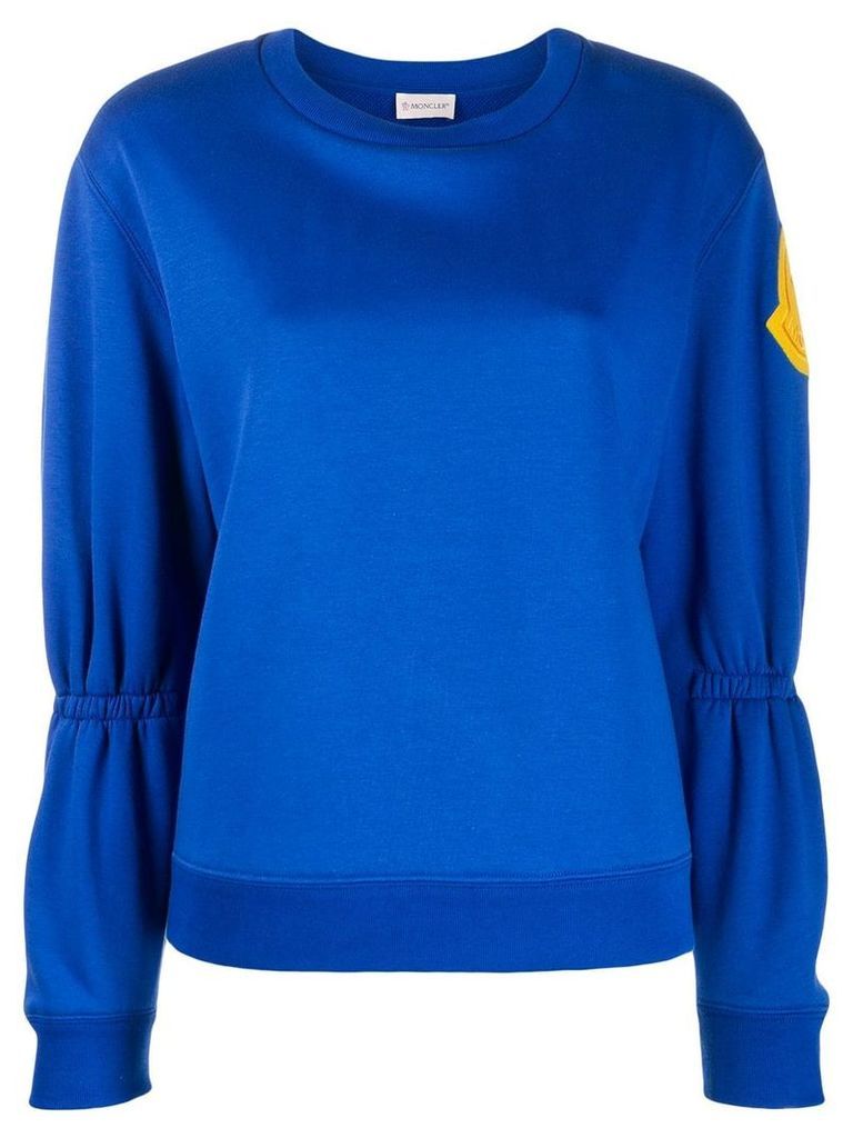 Moncler gathered sleeve sweatshirt - Blue