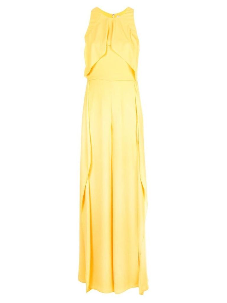 Halston Heritage layered halter gown - Yellow