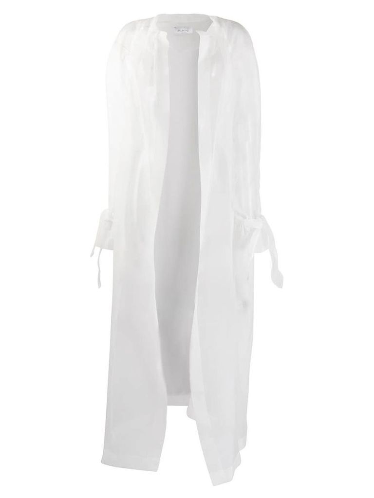 Ailanto hooded sheer coat - White