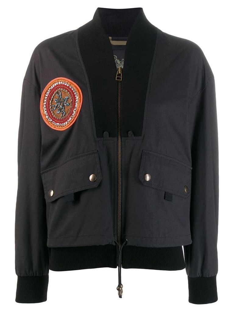 Mr & Mrs Italy embroidered bomber jacket - Black