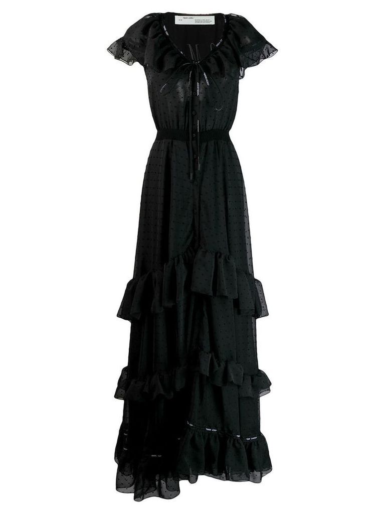 Off-White long ruffled dress - Black