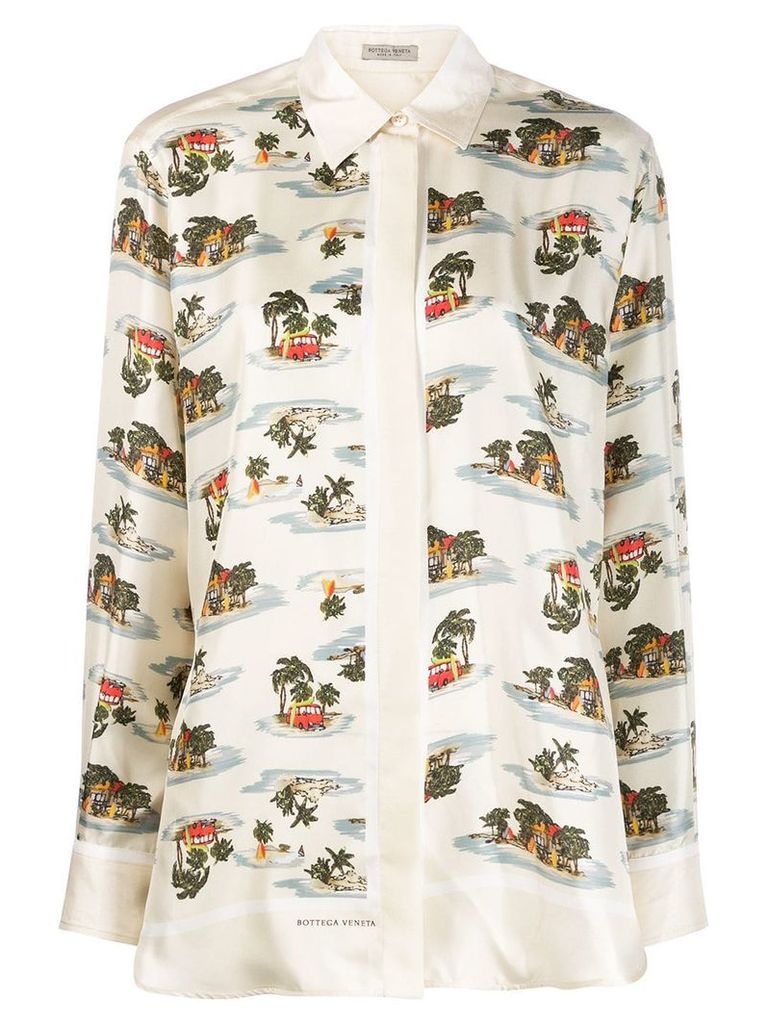 Bottega Veneta tropical print shirt - NEUTRALS
