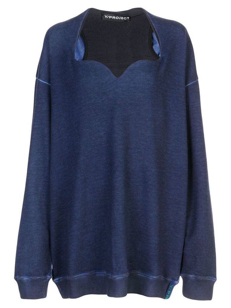 Y/Project sweetheart-neck sweatshirt - Blue