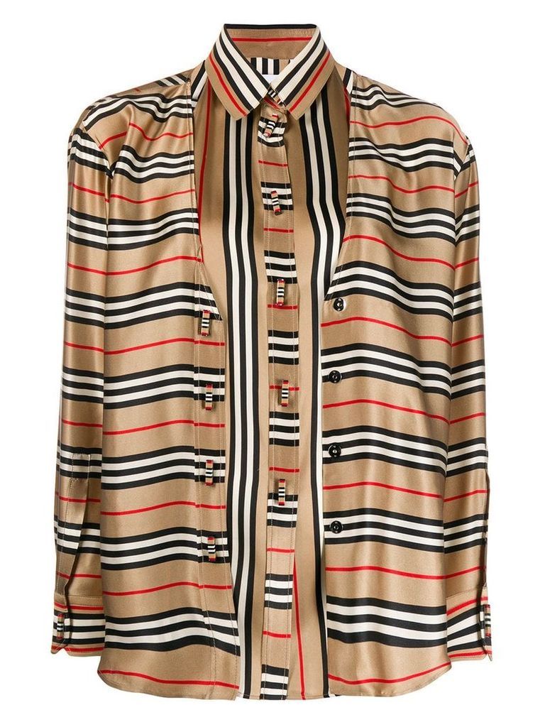 Burberry double-layer Icon Stripe shirt - Neutrals