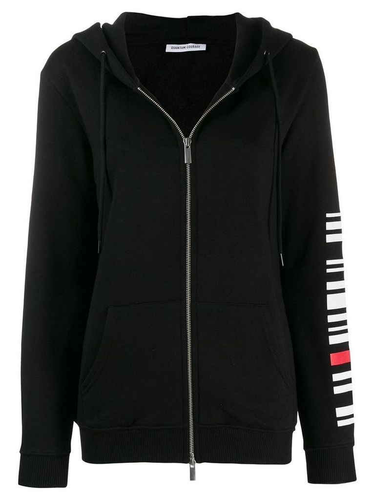 Quantum Courage back logo zipped hoodie - Black
