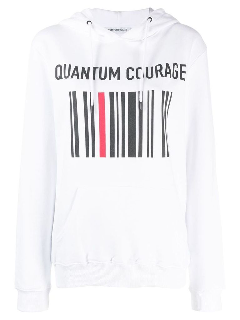 Quantum Courage logo print hoodie - White
