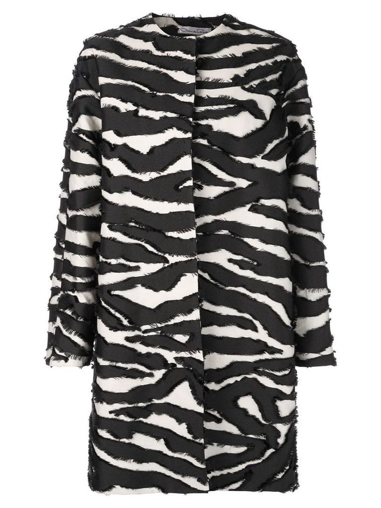 Oscar de la Renta zebra-print coat - Black