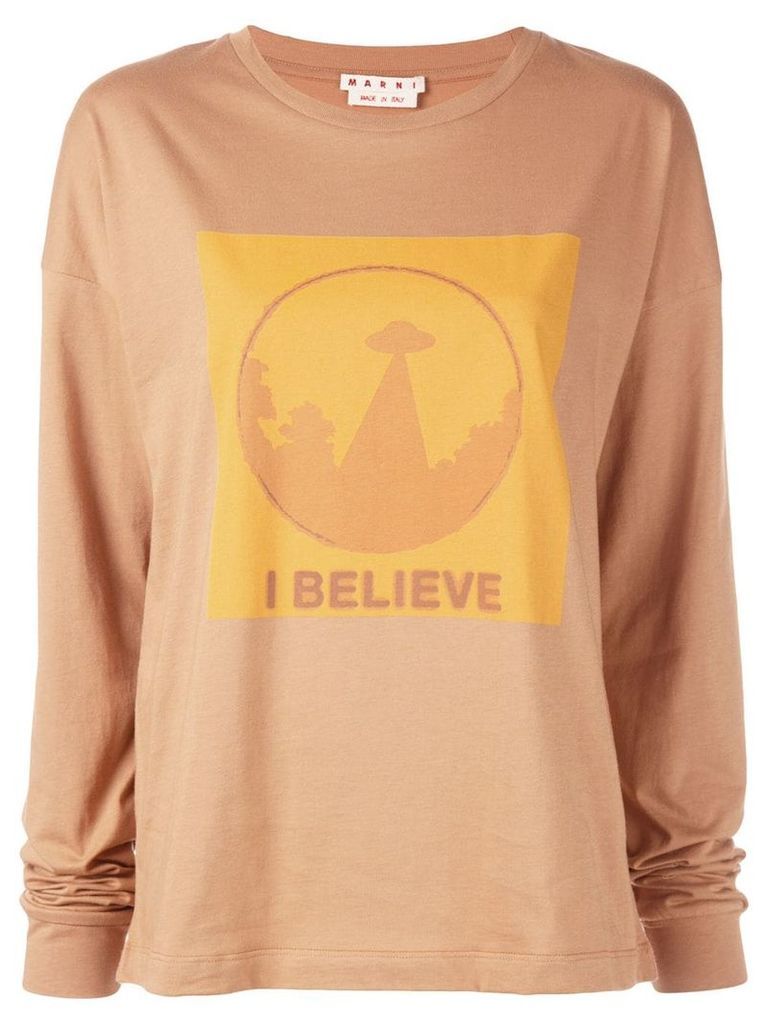 Marni 'I Believe' slogan sweatshirt - Brown