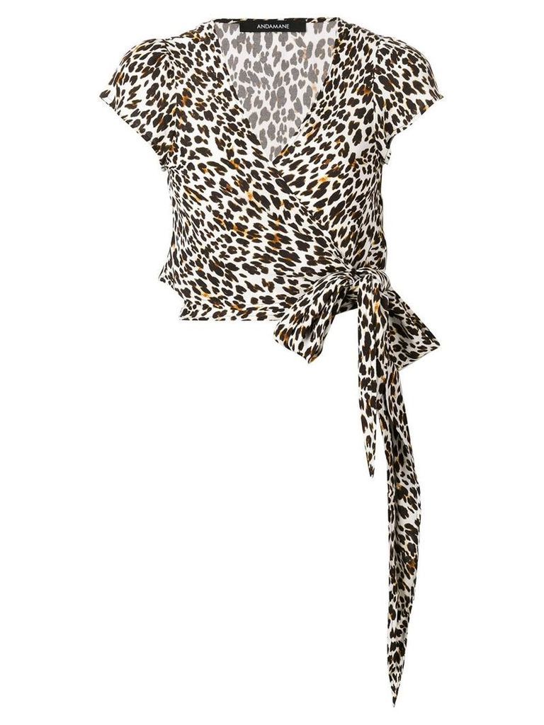 Andamane leopard print wrap top - White