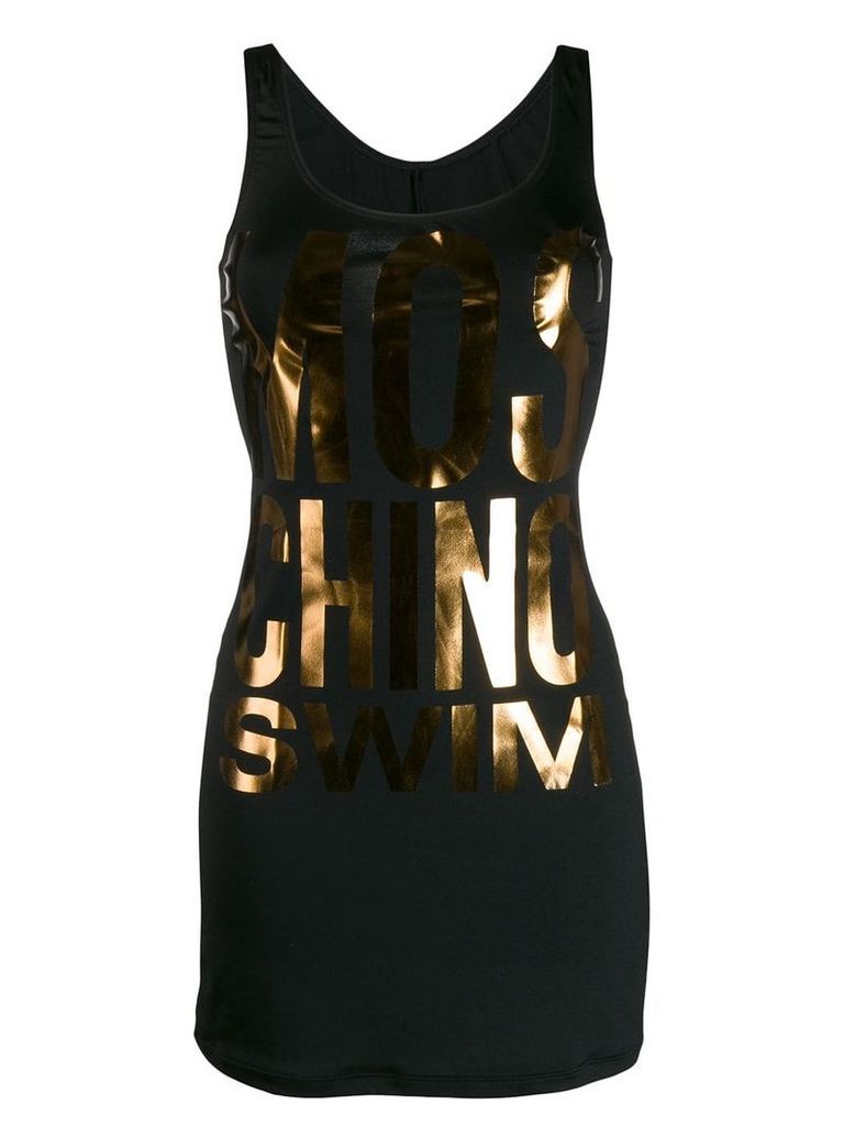 Moschino metallic logo mini dress - Black