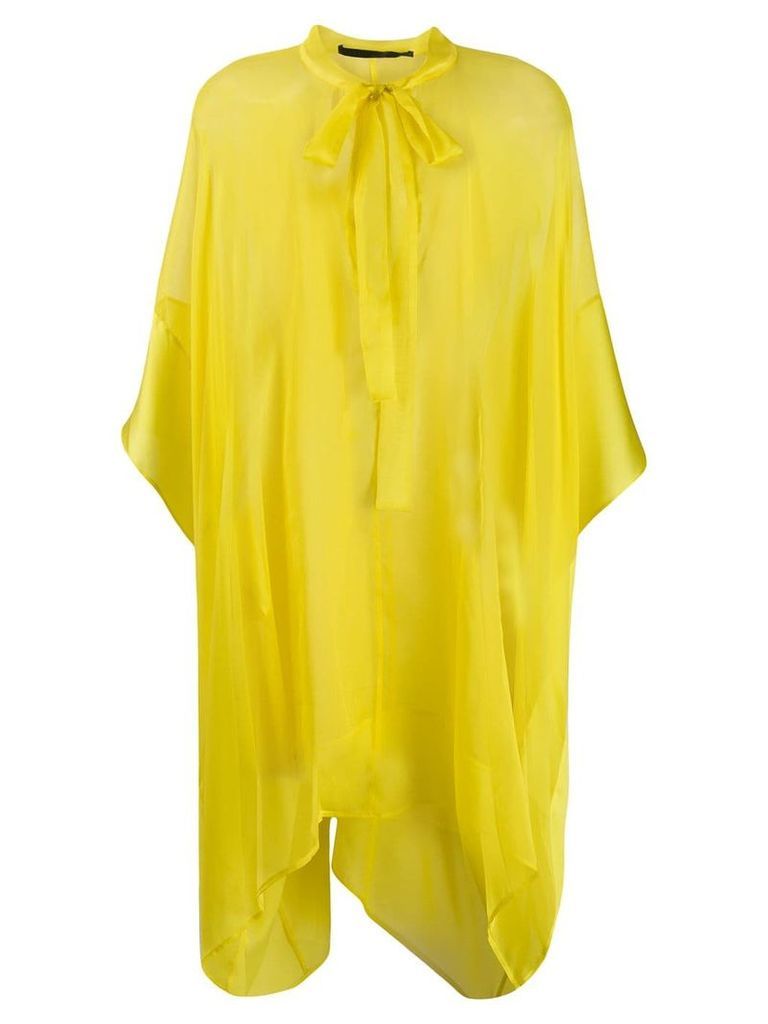 Haider Ackermann asymmetric sheer blouse - Yellow