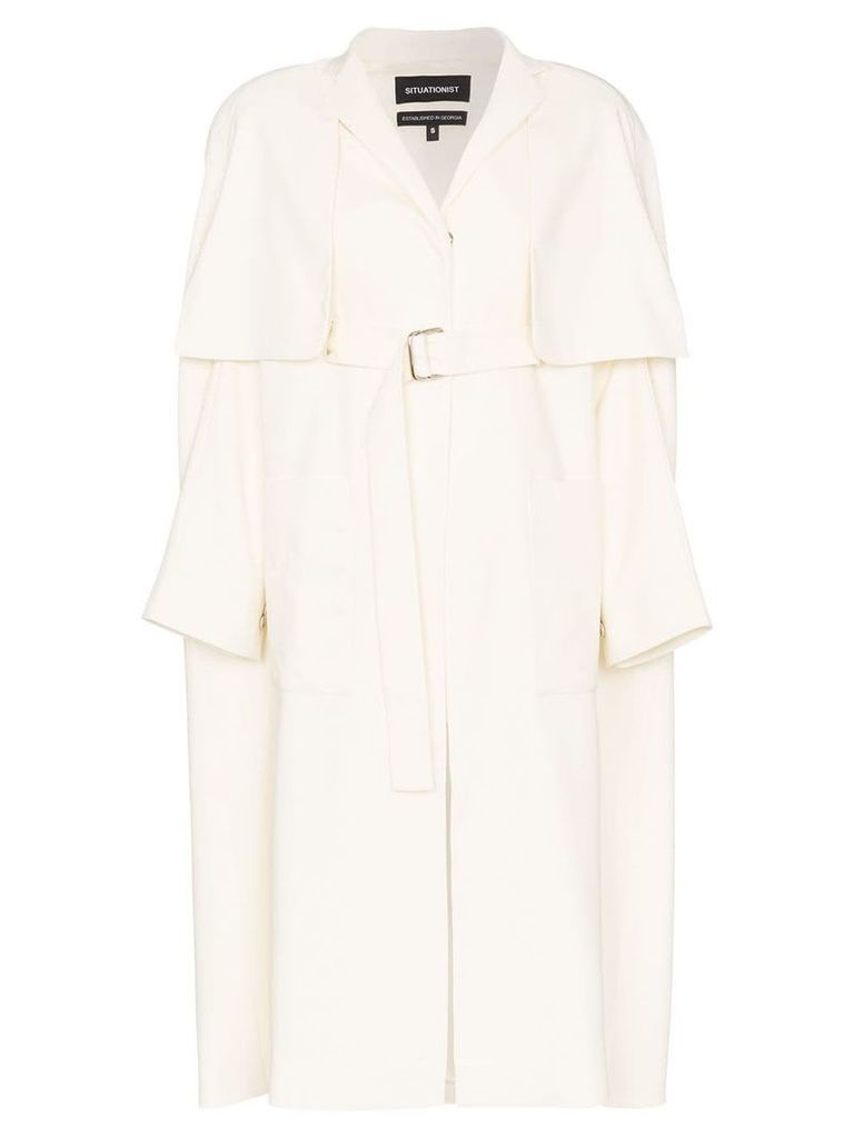 Situationist cape-style trench coat - NEUTRALS