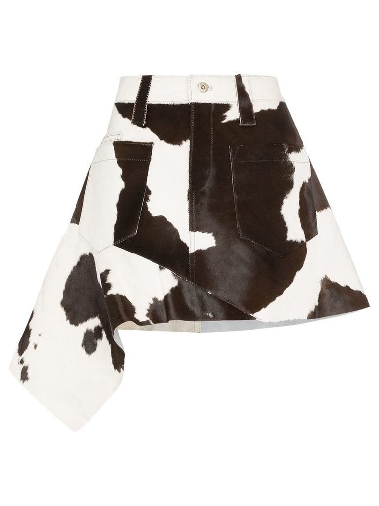 Marques'Almeida cow print asymmetric skirt - Black