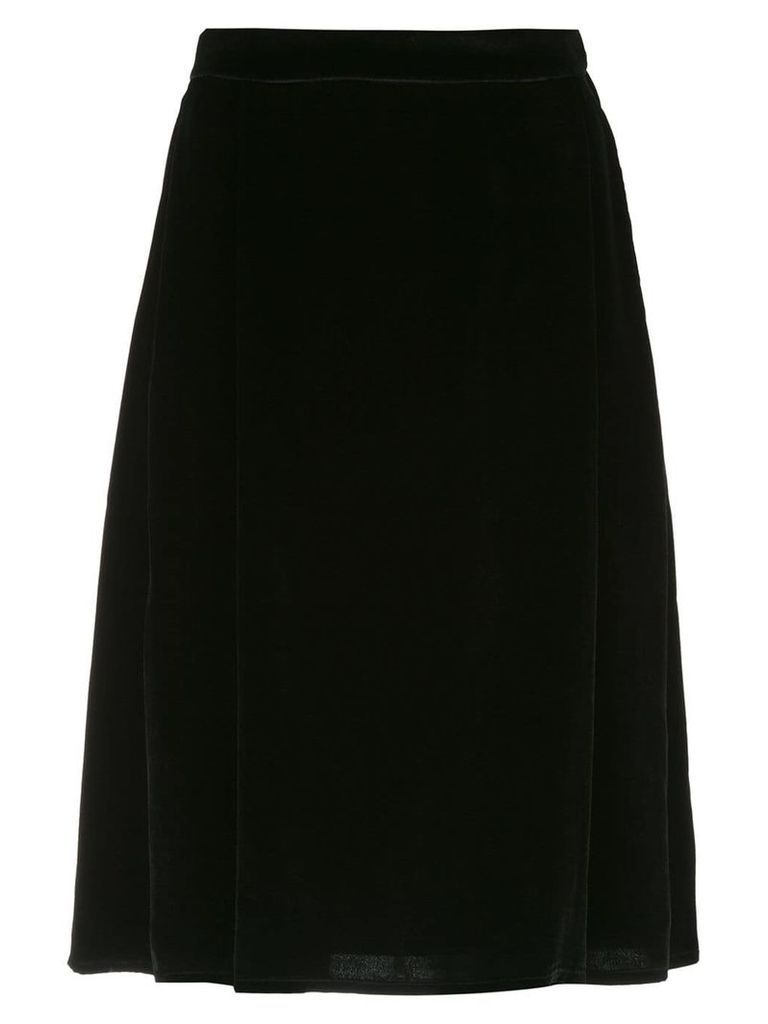 Reinaldo Lourenço velvet midi skirt - Black