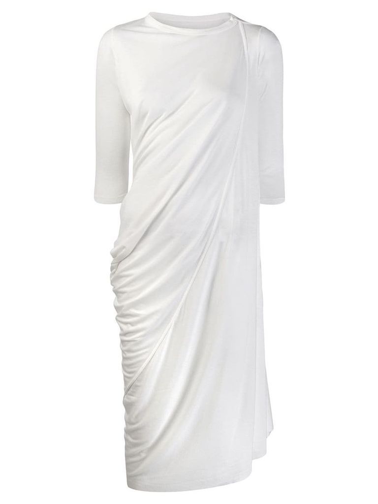 Rick Owens Lilies draped midi dress - White