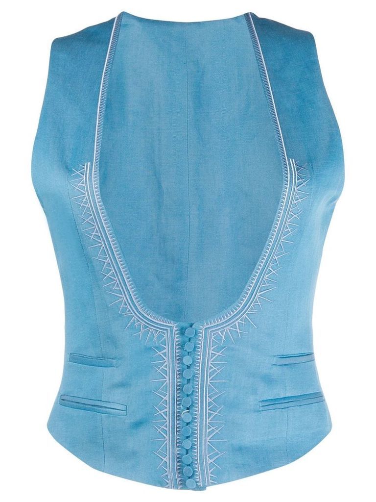 Haider Ackermann cotton waistcoat - Blue