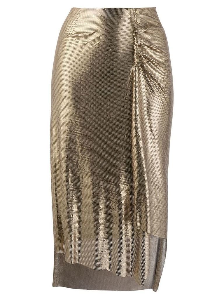 Paco Rabanne metallic ruched skirt - GOLD