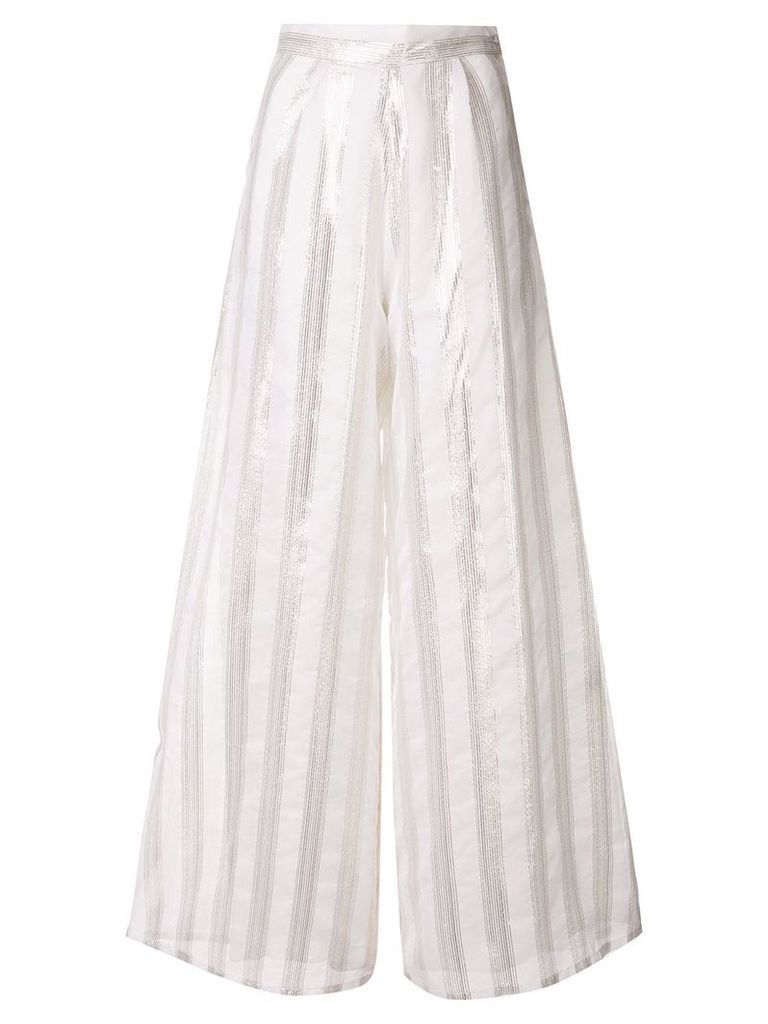 Taller Marmo striped wide leg trousers - White