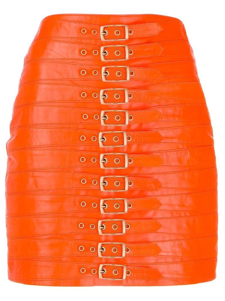 Manokhi leather mini skirt - Red