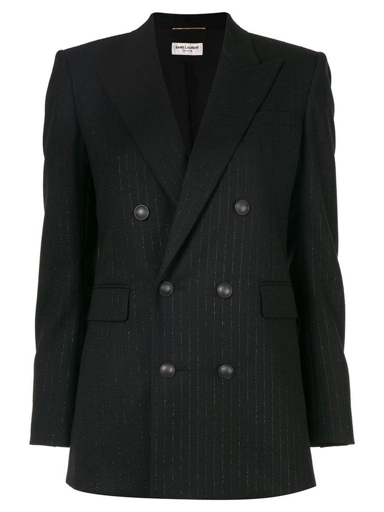 Saint Laurent double-breasted pinstripe blazer - Black