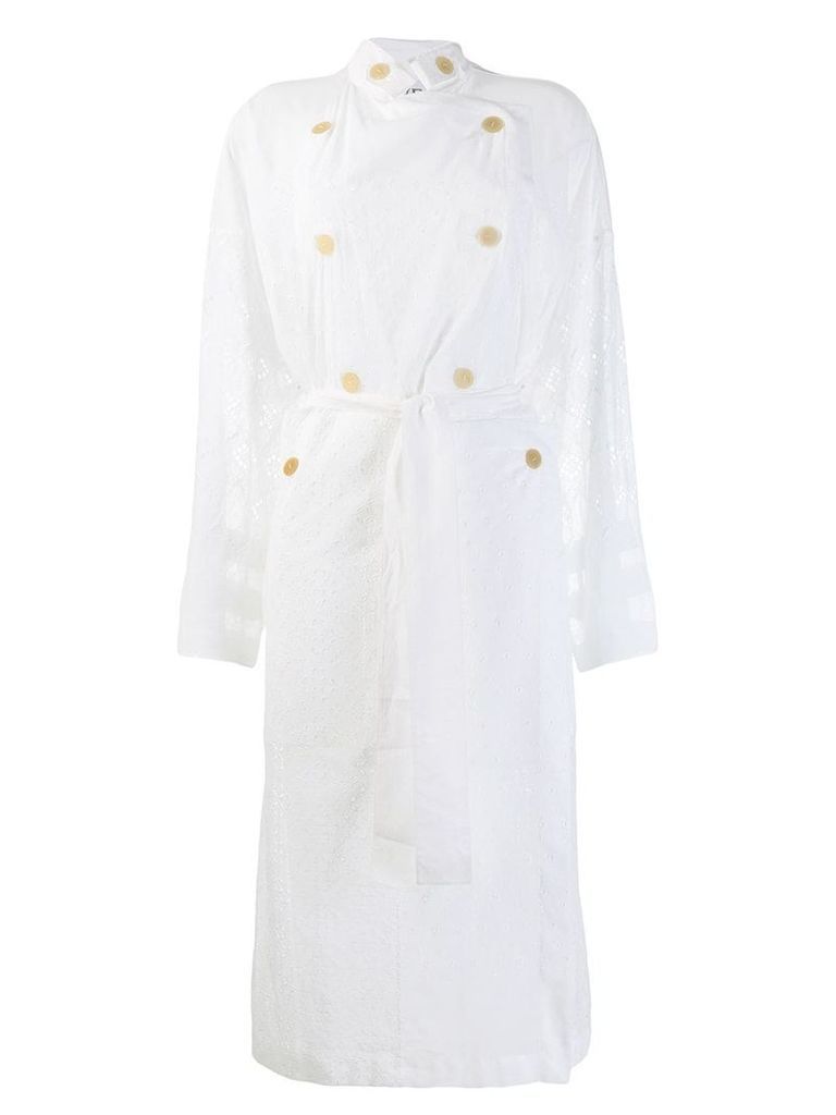 Loewe embroidered trenchcoat - White