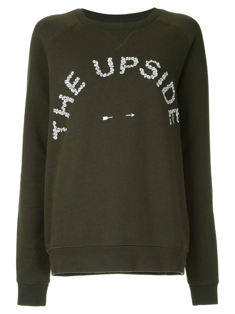 The Upside Skull logo embroidered sweater - Green