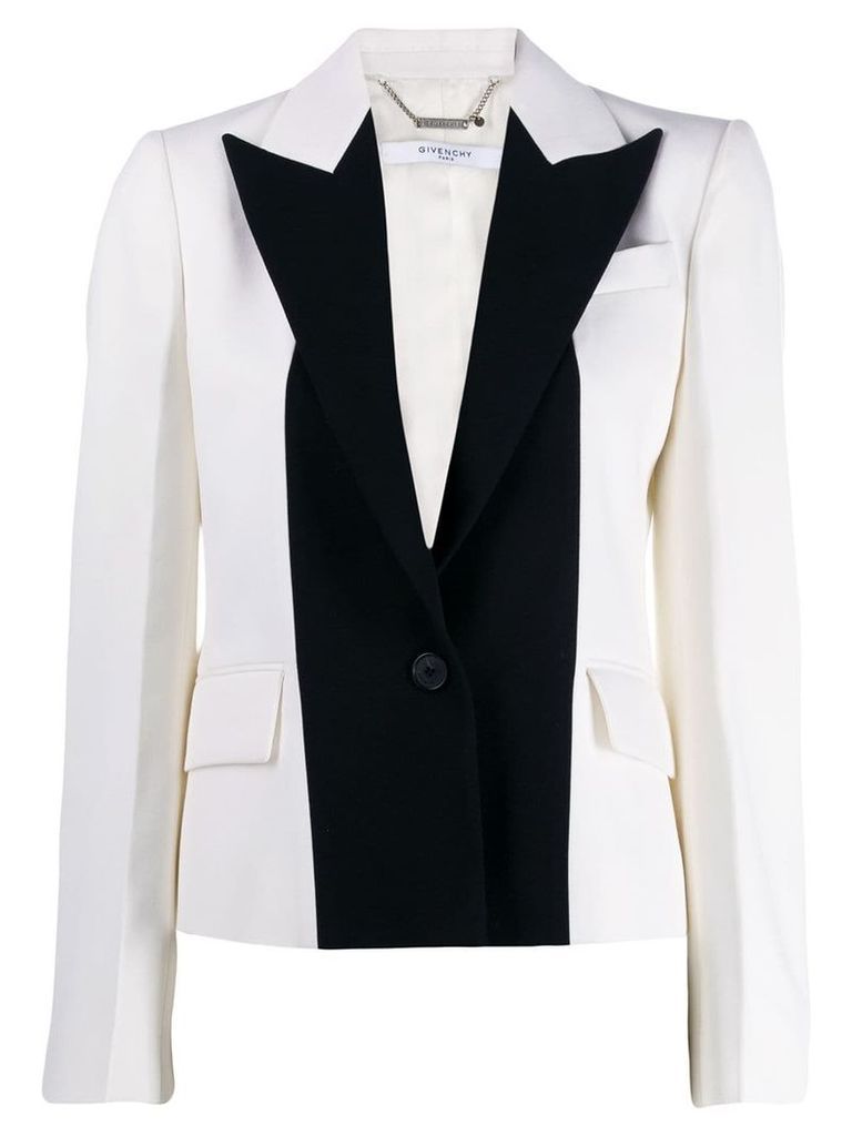 Givenchy two tone tailored blazer - White