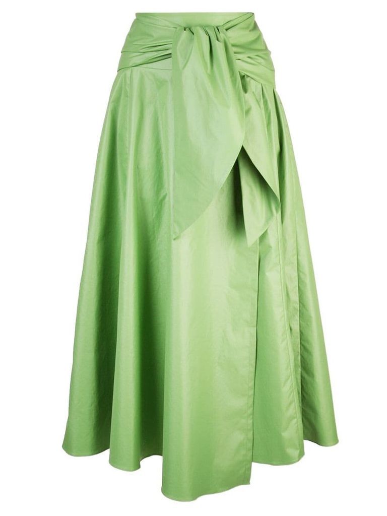 Tibi glossy wrap skirt - Green