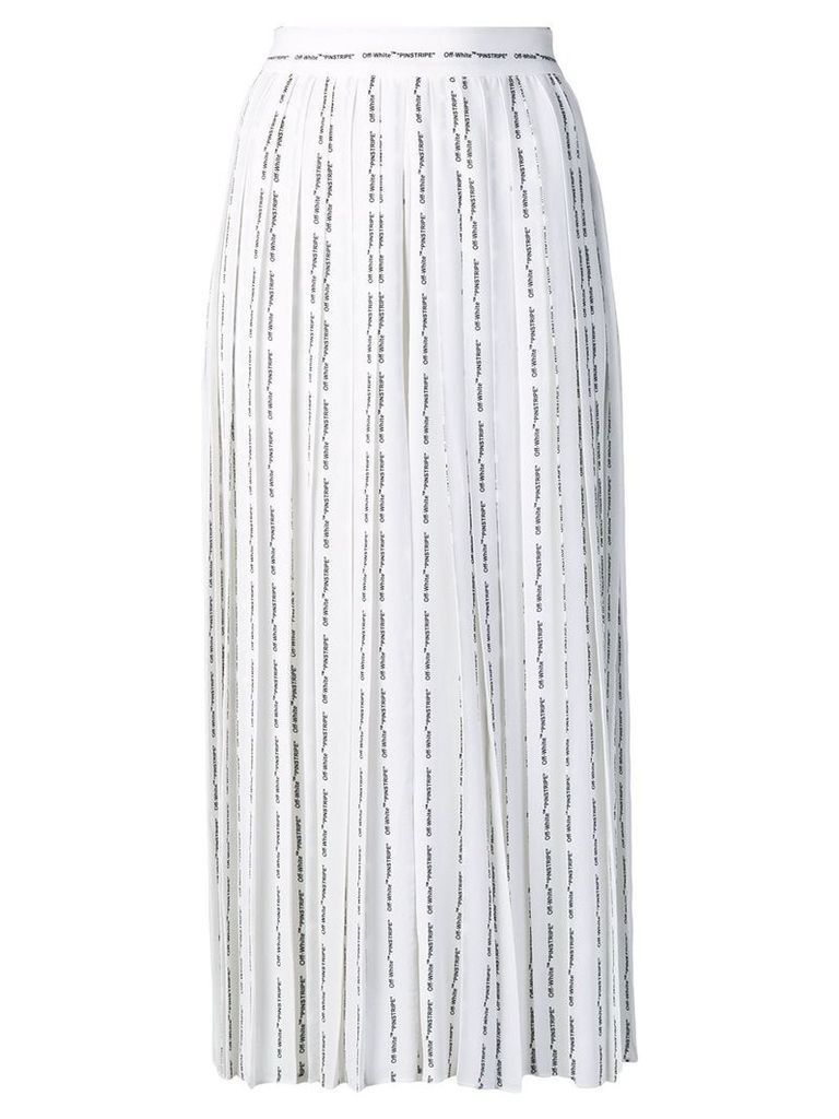 Off-White logo pinstripe pleated skirt