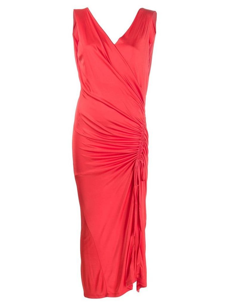 Each X Other ruched side dress - Red
