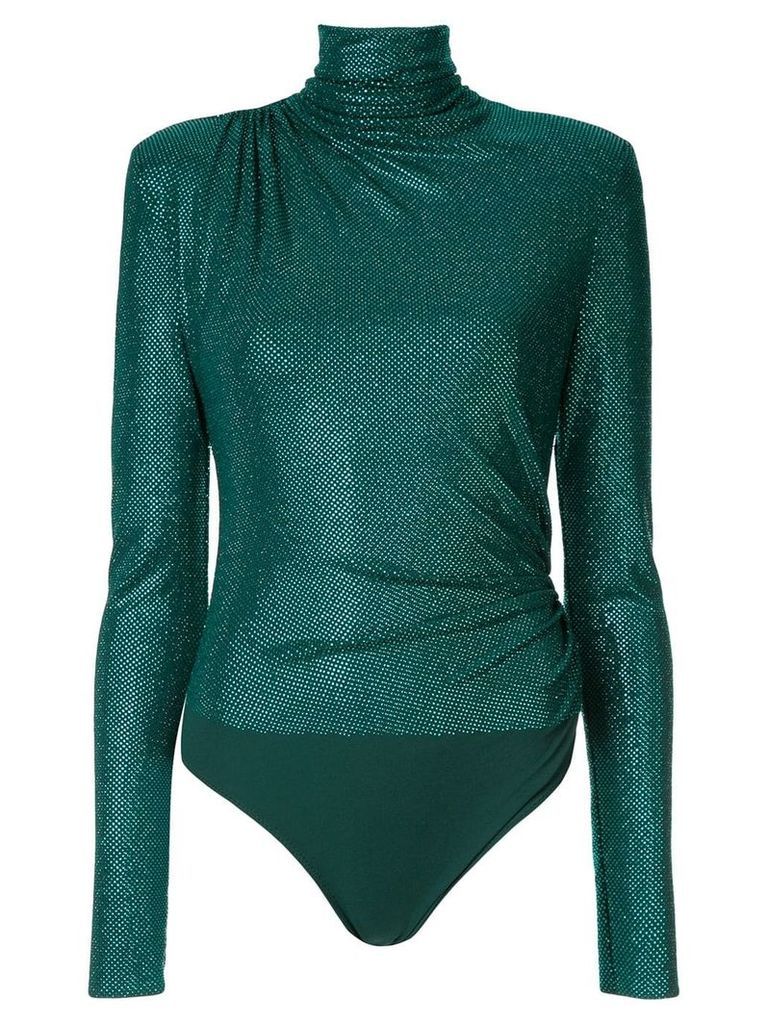 Alexandre Vauthier microcrystal high neck bodysuit - Green