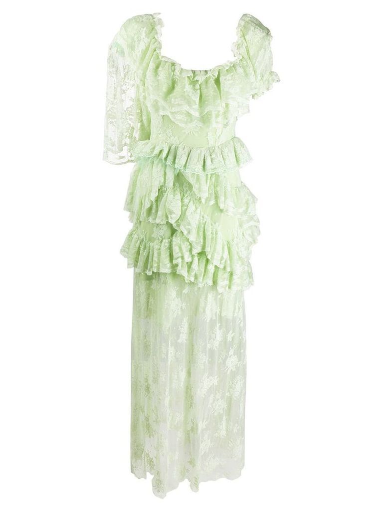 Preen By Thornton Bregazzi long lace dress - Green