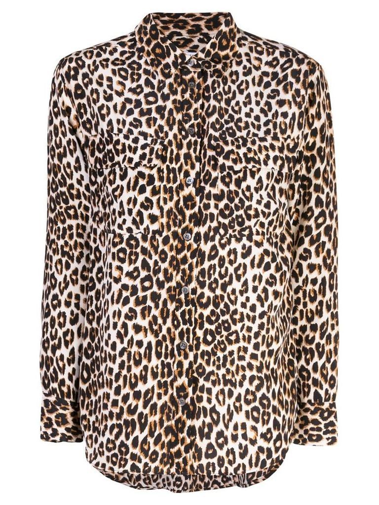 Equipment leopard print fitted blouse - Black