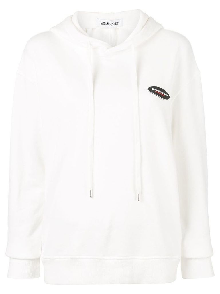 Ground Zero cut out back hoodie - White
