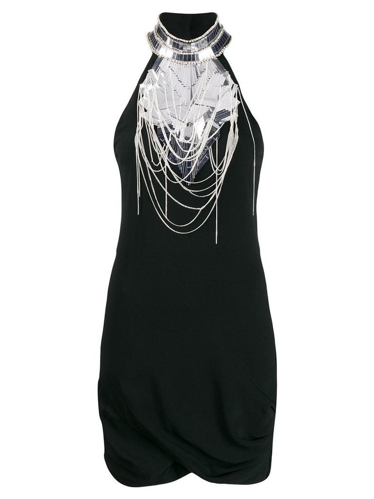 Balmain embellished crepe mini dress - Black
