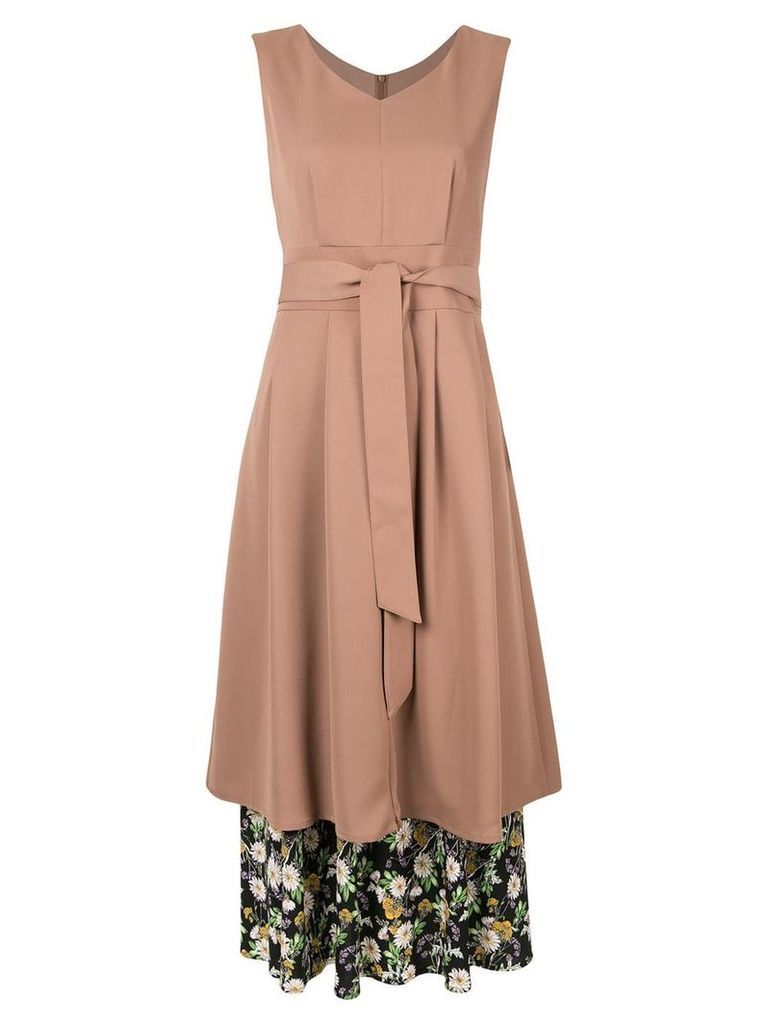 Loveless layered midi dress - Brown