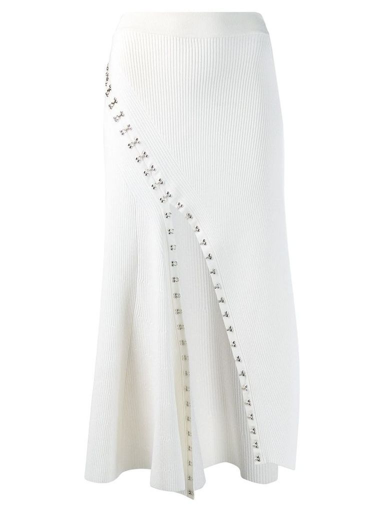Alexander McQueen hook and eye embellished skirt - White
