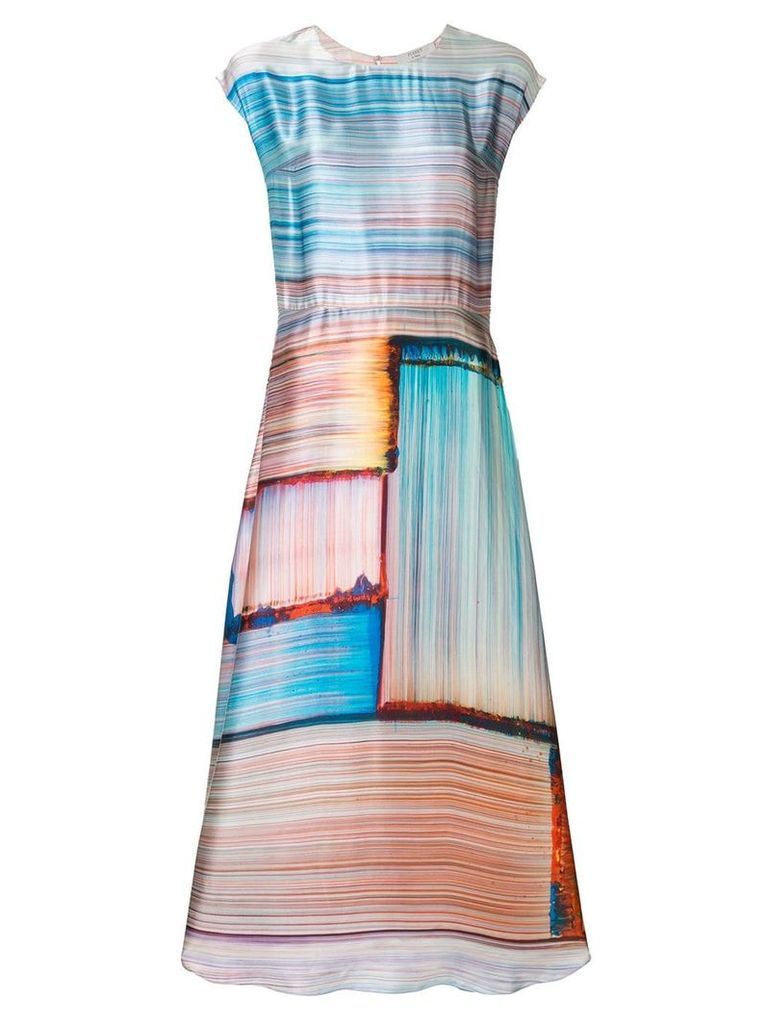 Poiret abstract stripe satin dress - Multicolour