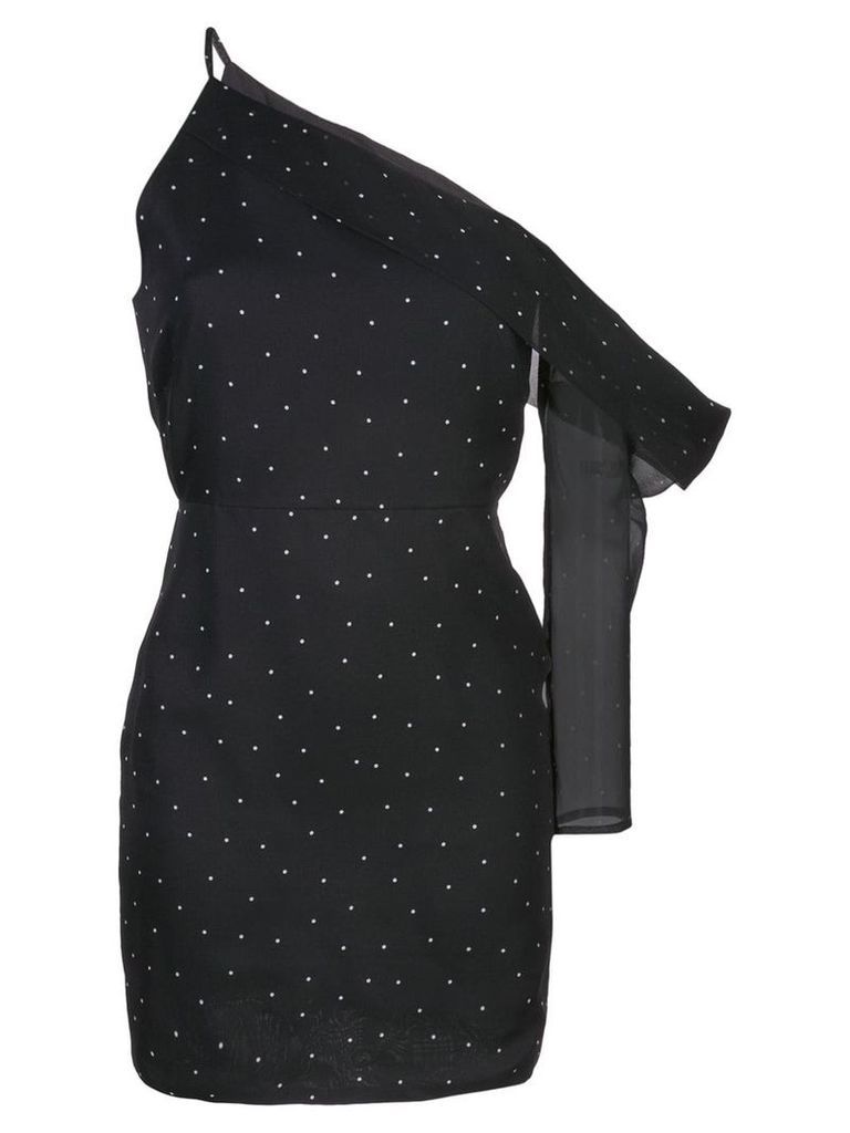 Michelle Mason asymmetric sleeve mini dress - Black