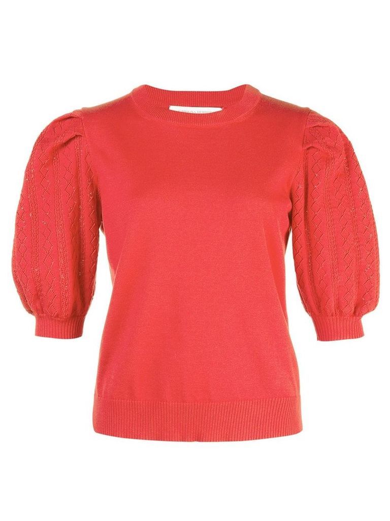 Carolina Herrera patterned sleeves jumper - Red