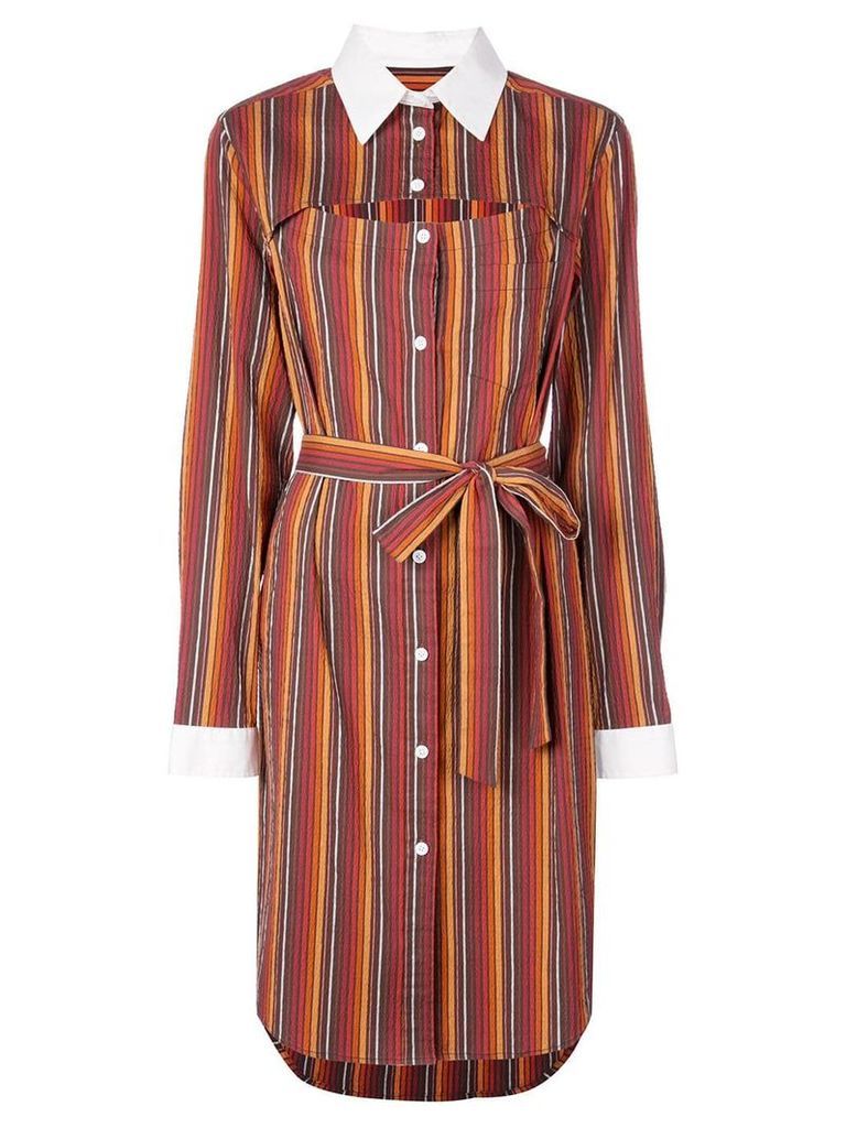 Rosie Assoulin striped shirt dress - ORANGE