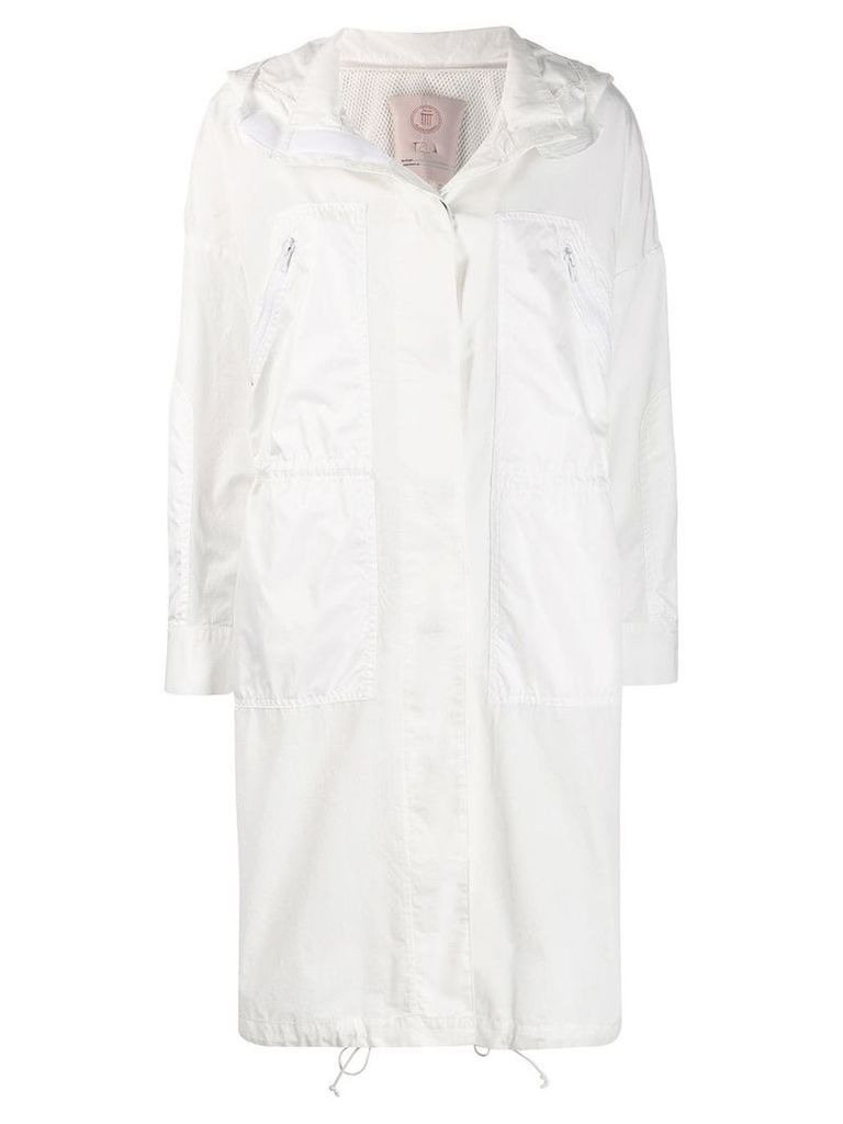 Tela hooded parka coat - White