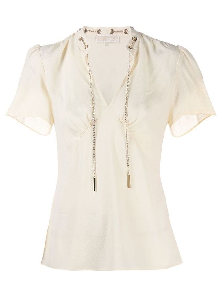 Michael Michael Kors chain-link crepe blouse - White