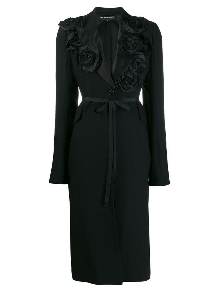 Ann Demeulemeester corsage detail coat - Black