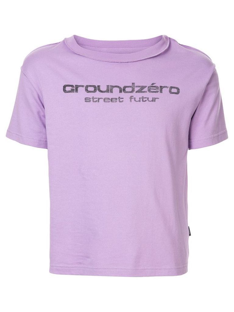 Ground Zero logo print T-shirt - PURPLE